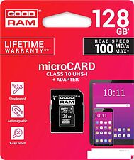 Карта памяти GOODRAM M1AA microSDXC M1AA-1280R12 128GB (с адаптером) Карта памяти GOODRAM M1AA microSDXC M1AA-1280R12 128GB (с адаптером)
