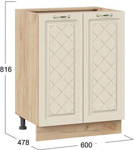 Шкаф напольный Трия Бьянка 1Н6 (дуб крафт золотой/дуб ваниль)