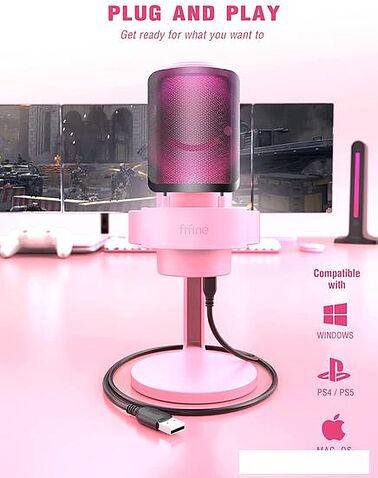 Проводной микрофон FIFINE A8 (розовый)