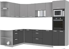 Готовая кухня Интерлиния Мила Лайт 1.68x2.8 левая без столешницы (серебристый/антрацит) Готовая кухня Интерлиния Мила Лайт 1.68x2.8 левая без столешницы (серебристый/антрацит)