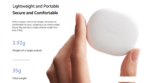 Наушники Xiaomi Redmi Buds 4 Lite M2231E1 (черный, китайская версия)