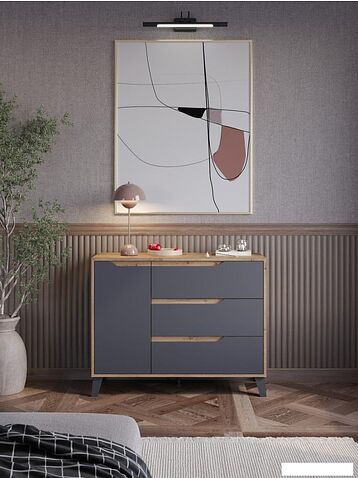 Тумба ЭлиГард Eyva 1D3S (дуб вотан/графит)