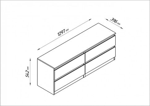 Тумба Mio Tesoro Кастор 4 ящика 2.03.03.100.4 (серый)