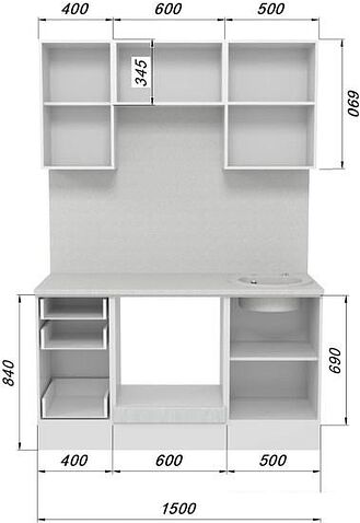 Шкаф напольный Горизонт Европа 50 (серый крафт)