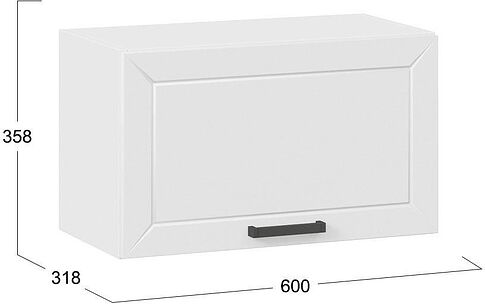 Шкаф навесной Трия Лорас 1В6Г (белый/холст белый)