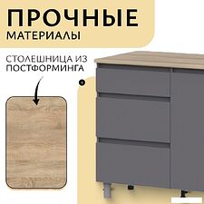 Готовая кухня Mio Tesoro Денвер 2.0м (графит серый/дуб сонома) Готовая кухня Mio Tesoro Денвер 2.0м (графит серый/дуб сонома)