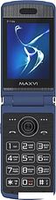 Телефон Maxvi E11ds (синий/серебристый)