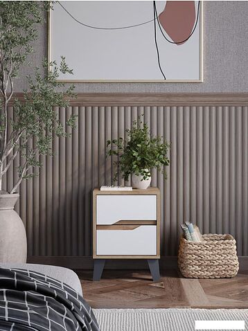 Тумба ЭлиГард Eyva 2S (дуб вотан/белый)