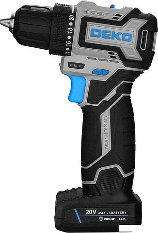 Дрель-шуруповерт Deko Loner 20V PRO 085-1010 (с 2-мя АКБ, кейс)