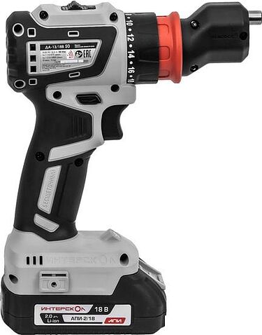 Дрель-шуруповерт Интерскол Комби ДА-13/18В (с 2-мя АКБ, кейс)