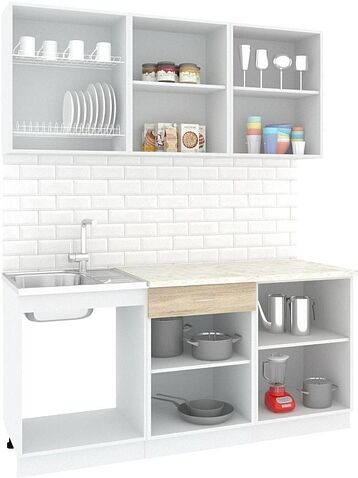 Кухня Кортекс-мебель Корнелия Экстра 1.8м (дуб сонома/венге/королевский опал)