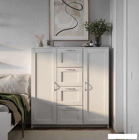 Тумба Mio Tesoro Сириус 2 двери и 4 ящика 117x123 2.02.03.350.1 (белый)