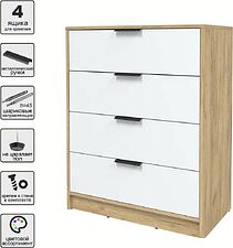 Комод Интерлиния Концепт КТ-К80 (белый платинум/дуб золотой)