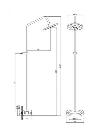 Верхний душ Diadonna D80-334350