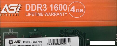 Оперативная память AGI UD128 4ГБ DDR3 1600 МГц AGI160004UD128