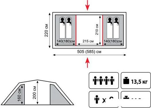 Палатка TRAMP Brest 6 v2
