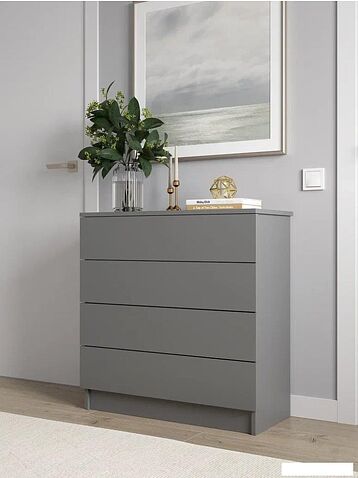 Комод Горизонт Нео 760 4 ящика (серый графит)