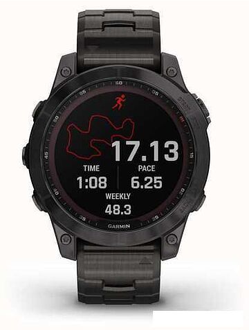 Умные часы Garmin Fenix 7 Sapphire Solar 47 мм (серый карбон/серый карбон титан)