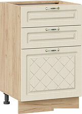 Шкаф напольный Трия Бьянка 1Н5Я3 (дуб крафт золотой/дуб ваниль)