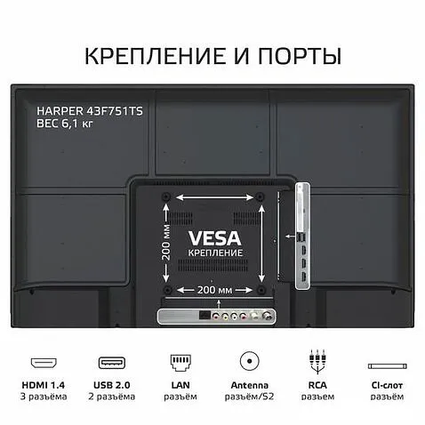 Телевизор Harper 43F751TS