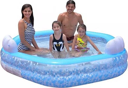 Надувной бассейн Jilong Giant Hexagon Family Pool 57161 (223x211x58)