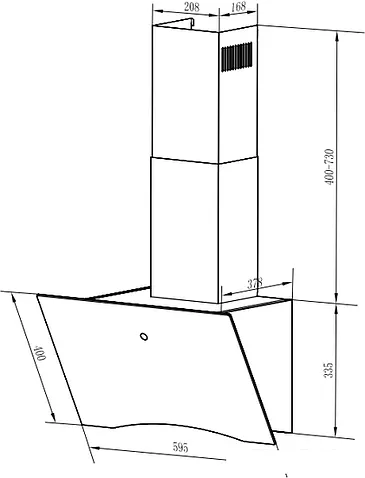Кухонная вытяжка Weissgauff Assy 60 TC BL