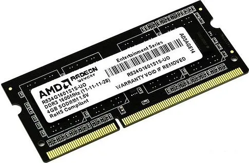 Оперативная память AMD Radeon Entertainment 4GB DDR3 SO-DIMM (R534G1601S1S-UO)