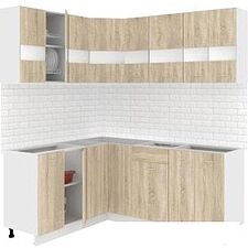 Угловая кухня Кортекс-мебель Корнелия Экстра 1.5x1.9 без столешницы (дуб сонома)