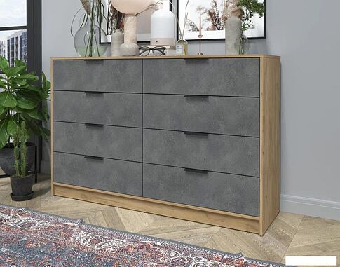 Комод Интерлиния Концепт КТ-К157 (бетон портленд/дуб золотой)