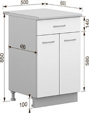 Шкаф напольный Кортекс-мебель Корнелия Лира НШ50р1ш (орех элия/марсель)