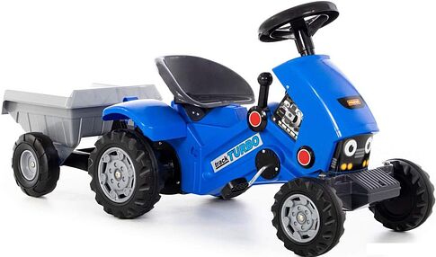 Педальная машинка Полесье Каталка-трактор с педалями Turbo-2 с полуприцепом 84651