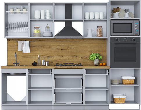 Готовая кухня Интерлиния Мила Шато 2.7В (индиго/индиго/опал светлый)