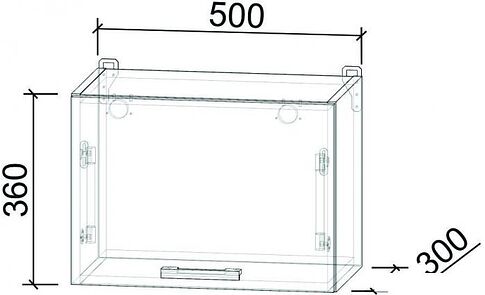 Шкаф навесной Интерлиния Компо ВШГ50-360 (белый платинум)