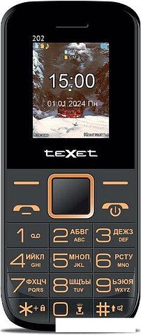 Кнопочный телефон TeXet TM-202 (черный)