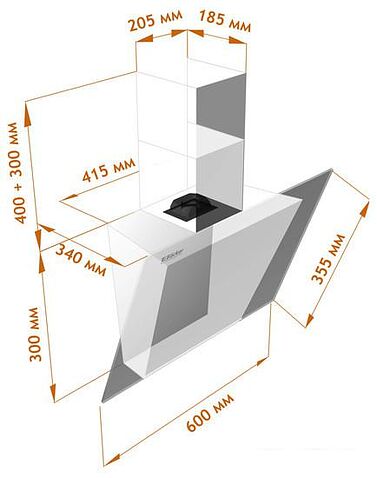 Кухонная вытяжка Backer AH60A-G6L200 WH Glass
