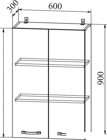 Шкаф навесной ДСВ Тренто ВП 600 (серый/белый)