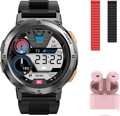 Умные часы Kospet Tank T2 (серебристый, с силиконовым ремешком)