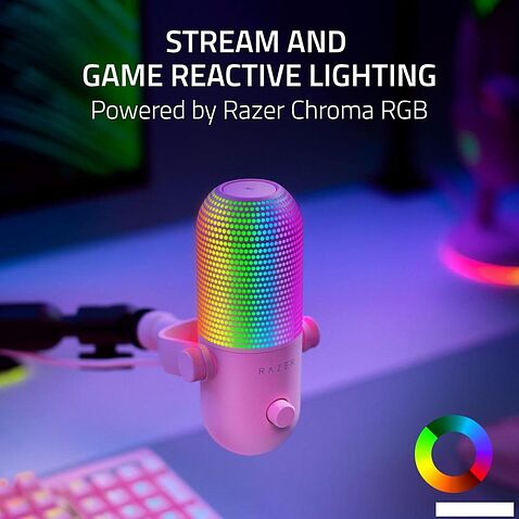 Проводной микрофон Razer Seiren V3 Chroma Quartz Pink