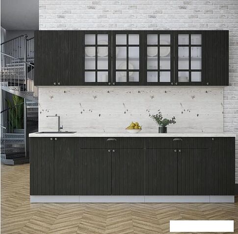 Готовая кухня Интерлиния Берес 2.5А (дуб английский/бискайская сосна)