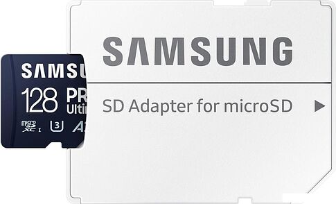 Карта памяти Samsung PRO Ultimate microSDXC 128GB (с адаптером)