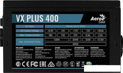 Блок питания AeroCool VX-400 Plus