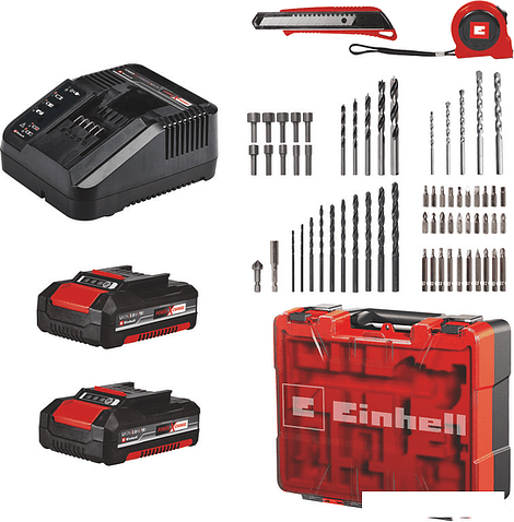Ударная дрель-шуруповерт Einhell TE-CD 18/40 Li-i +64 4513992 (с 2-мя АКБ, кейс)