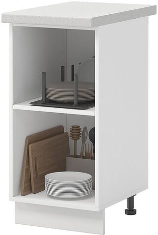 Шкаф напольный Mio Tesoro Альфа ШН 400 (белый/холст белый)