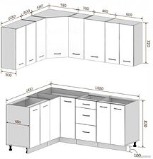 Готовая кухня Кортекс-мебель Корнелия Лира 1.5x1.9 без столешницы (дуб сонома/венге)