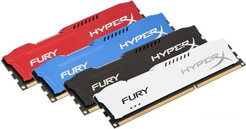 Оперативная память HyperX Fury White 2x4GB KIT DDR3 PC3-12800 HX316C10FWK2/8