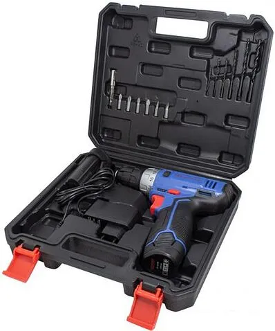 Дрель-шуруповерт RockForce BT-CD11-A1 12V (с 2-мя АКБ, кейс, набор оснастки)