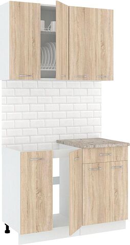 Готовая кухня Кортекс-мебель Корнелия Лира-лайт км.02458 1.1 м (дуб сонома/марсель) Готовая кухня Кортекс-мебель Корнелия Лира-лайт км.02458 1.1 м (дуб сонома/марсель)