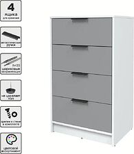 Комод Интерлиния Концепт КТ-К60 (серебро/белый платинум)