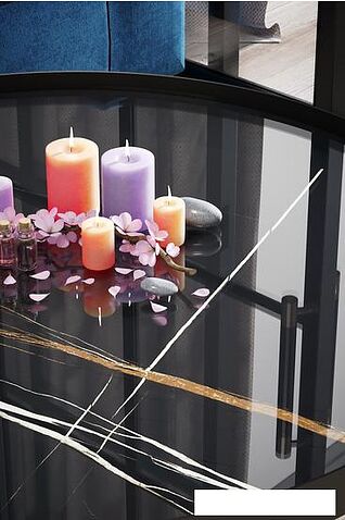 Журнальный столик Калифорния мебель Ориндж (сахара нуар/черный матовый)