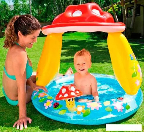 Надувной бассейн Intex Гриб мухомор 102x89 [57114NP]